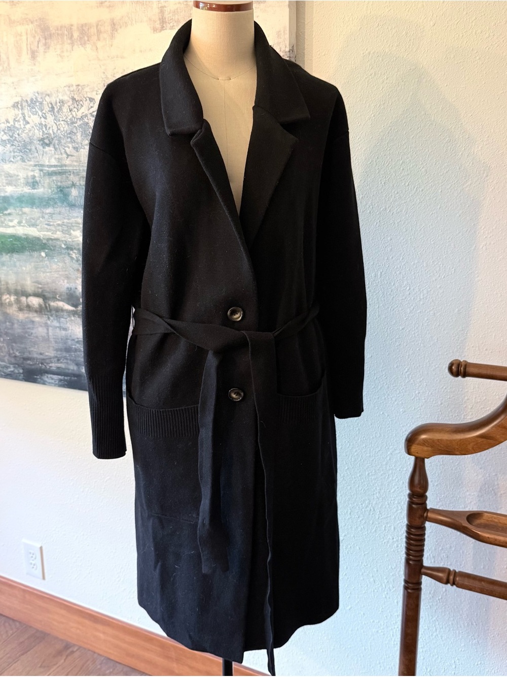 Universal Standard Landon Sweater Coat Black size XS